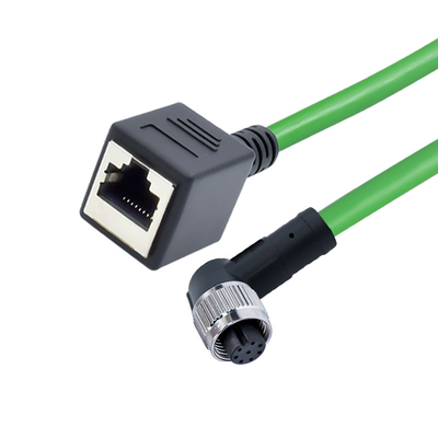 Rj45 플러그에 대한 Ｄ Ｘ 코드 4 핀 8 핀 남자 여성 방수 가요성 케이블 커넥터 IP68 M12