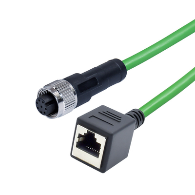 Rj45 플러그에 대한 Ｄ Ｘ 코드 4 핀 8 핀 남자 여성 방수 가요성 케이블 커넥터 IP68 M12