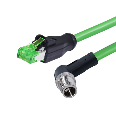 Rj45 플러그에 대한 Ｄ Ｘ 코드 4 핀 8 핀 남자 여성 방수 가요성 케이블 커넥터 IP68 M12