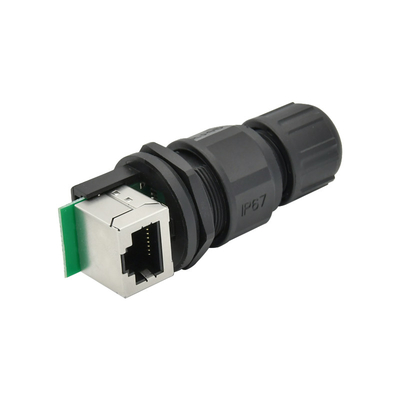 직각 방수 Rj45 이서넷 커넥터는 나사 조임 패널 마운트를 보호했습니다