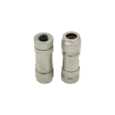 산업 M12 X 부호 연결관 금속 케이블 마개와 소켓 랜 8 핀