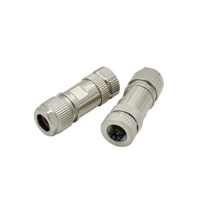 산업 M12 X 부호 연결관 금속 케이블 마개와 소켓 랜 8 핀