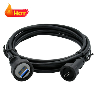여성용 마이크로 USB 잭 수면 방지 USB C 케이블 검은색