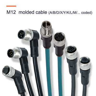 Pa66 gf20% 삽입물질 IP67 방수 M8 M12 연결 장치