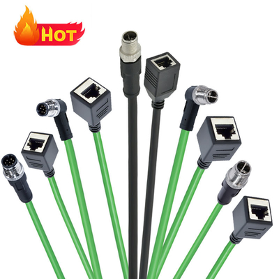 4A 정격 M12 to RJ45 커넥터 IP67 방수 수컷 암컷