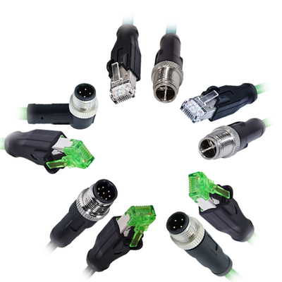 4A 정격 M12 to RJ45 커넥터 IP67 방수 수컷 암컷