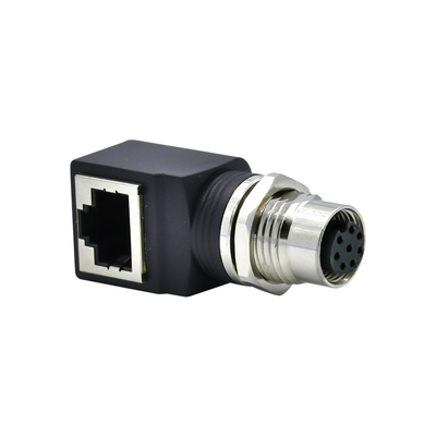 M12에서 RJ45 이더넷 커넥터 남성 여성 IP67 방수 3-17 핀