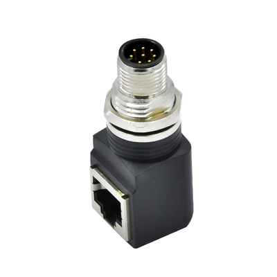 M12에서 RJ45 이더넷 커넥터 남성 여성 IP67 방수 3-17 핀