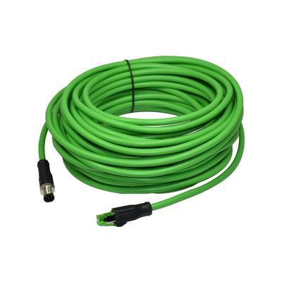 IP68 M12 X-Code to RJ45 Cat6 이더넷 케이블 1미터