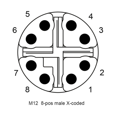 IP68 M12 X-Code to RJ45 Cat6 이더넷 케이블 1미터
