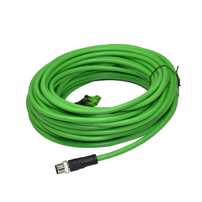 IP68 M12 X-Code to RJ45 Cat6 이더넷 케이블 1미터