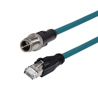 M12 X 코드 8 핀 남성 방수 RJ45 이더넷 케이블 Cat 6