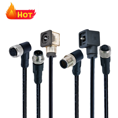 M12에서 솔레노이드 밸브 커넥터 IP67 방수 DIN 43650 A B C 타입
