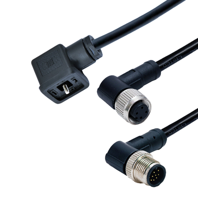 M12에서 솔레노이드 밸브 커넥터 IP67 방수 DIN 43650 A B C 타입
