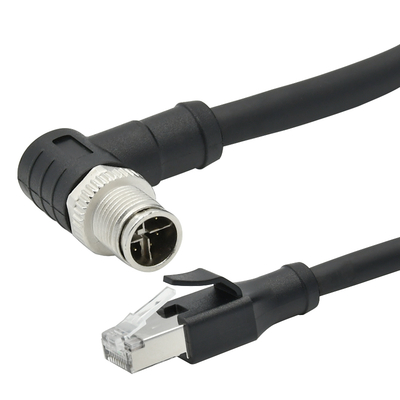 M12 X 코드-RJ45 Cat6 어댑터 10Gbps 방수 IP67