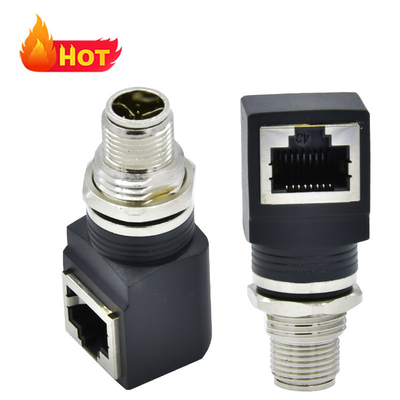 M12 X 코드 RJ45 플러그 케이블 IP67 IP68 방수 산업 이더넷