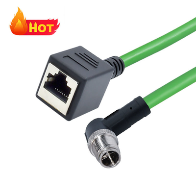 산업용 M12 to RJ45 B D X 코드 IP67 이더넷 커넥터