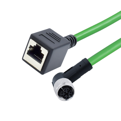 산업용 M12 to RJ45 B D X 코드 IP67 이더넷 커넥터