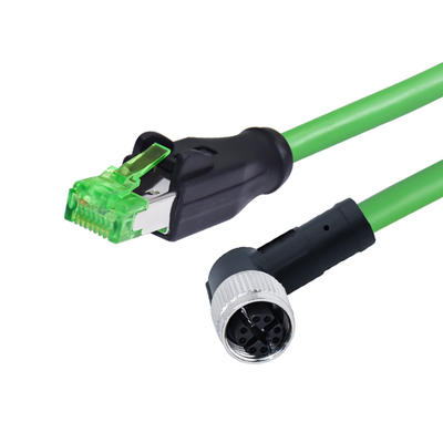 산업용 M12 to RJ45 B D X 코드 IP67 이더넷 커넥터