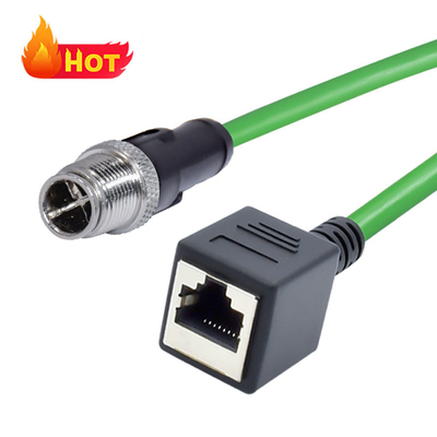 M12 8 핀 X 코딩 남성에서 RJ45 기가 비트 이더넷 케이블 IP67