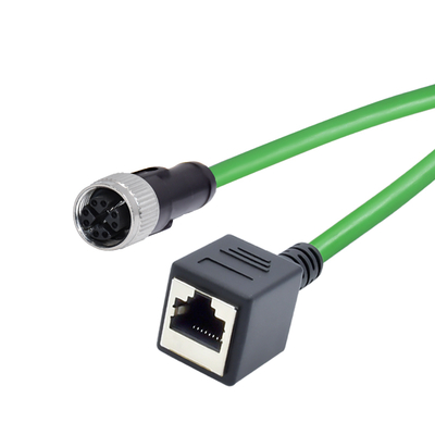 M12 8 핀 X 코딩 남성에서 RJ45 기가 비트 이더넷 케이블 IP67