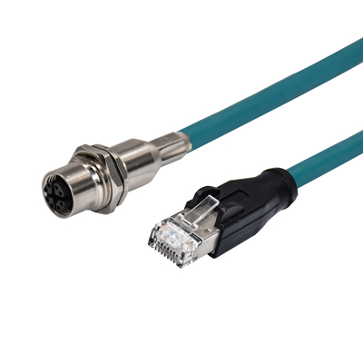 M12 8 핀 X 코딩 남성에서 RJ45 기가 비트 이더넷 케이블 IP67