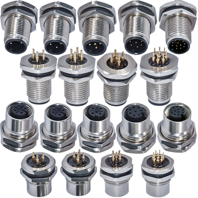 M12 A 코드 방수 커넥터 3-17 핀 IP67/IP68 DIN 패널 마운트