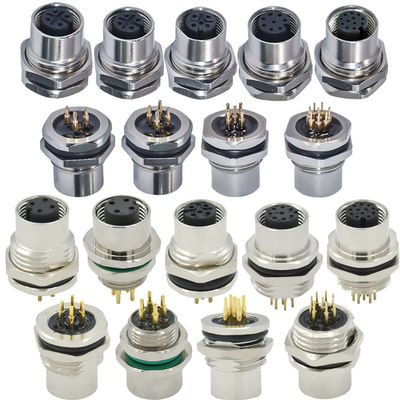 M12 A 코드 방수 커넥터 3-17 핀 IP67/IP68 DIN 패널 마운트