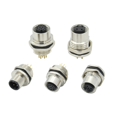 방수 M12 패널 마운트 커넥터 IP67 A B D 코드 3-17 핀