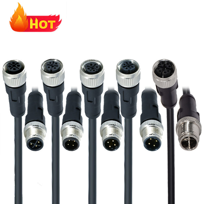 M12 방수 커넥터 IP68 3-17핀 수컷 암컷 스크류 타입 DIN