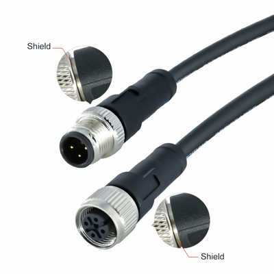 M12 방수 커넥터 남성 여성 3-17 핀 IP68 금판