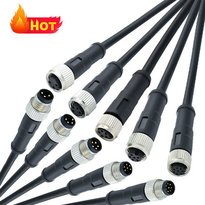 M8 Waterproof Connector with PA66+GF20% Insert 3A-5A Rated Current IEC61076-2-101 Standard