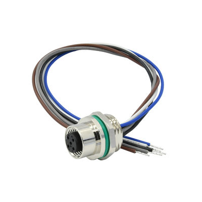 IEC 61076-2-104 Compliant M12 Waterproof Connector with Front Panel Mount and -25℃~85℃ Temperature Range