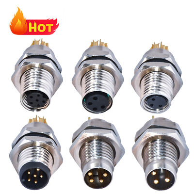 리골 M8 커넥터 항공 방수 IP67/IP68 3-8 핀 250V 등급 남성 여성 플러그 소켓