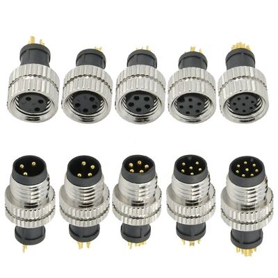 M8 방수형 원형 커넥터 IP67/IP68 보호 3-8 핀 구성 및 산업 센서용 PA66+GF 재료