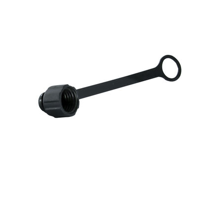 M8 커넥터 더스트 커버 (체인 포함) - 암수 플러그 및 소켓 보호용 플라스틱 블랙 커버