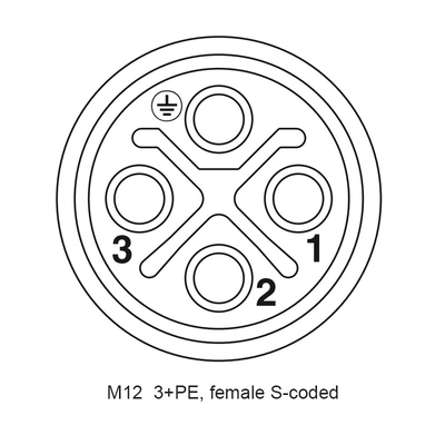 M12 Ｓ는 땋아 늘인 머리 플러그와 연결기 여성 4 핀 방수  프런트 패널 탑재를 암호화했습니다
