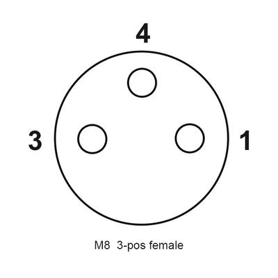 M8 여성 3 핀 3 핀 3p 붙일 수 있는 집회 라운드 원형커넥터 ip67 M8 스트레이트 공 금속 플러그 3P