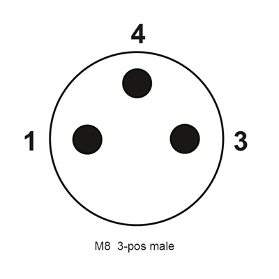 직각은 M8 방수 커넥터 3 핀 남자 주형을 떠서 만드는 케이블을 보호했습니다