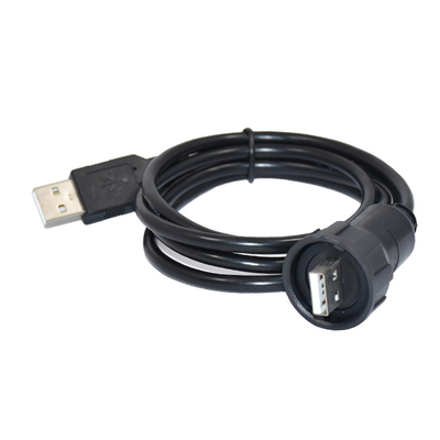 1.5A 방수 패널 마운트 연결기 IP67 USB2.0 남자이고 여성이 케이블 조립 1M