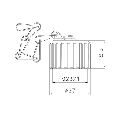 M23 방수 6 핀 여성 케이블 플러그 암페놀 순환 전원 커넥터
