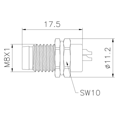 솔더 유형 M8 방수 커넥터 A B D 코드 3 핀 PA66