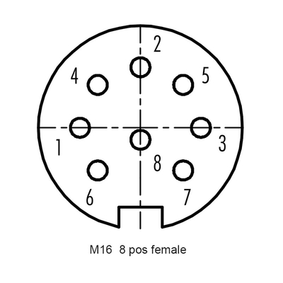 10A M16 200V 금속 나사 조립 커넥터 2P 3P 4P 암 스트레이트
