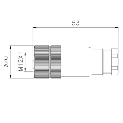 쿠스킨 PA M12 플라스틱 산업적 방수 커넥터 0.75mm2 패널 마운트