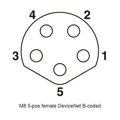 M8 B 코드 솔레노이드 밸브 커넥터 현장 부착형 5p 성형 센서 Pa66