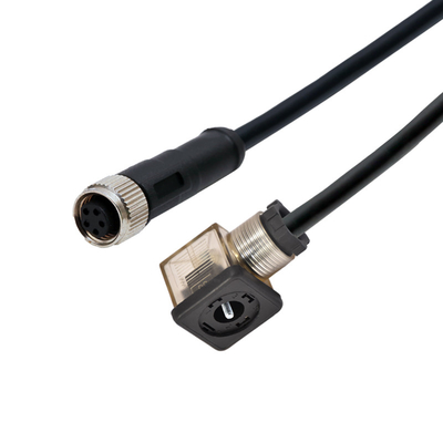 유형 솔레노이드 밸브 DIN43650A 연결기에 대한 리골 방수 센서 케이블 M12 연결기
