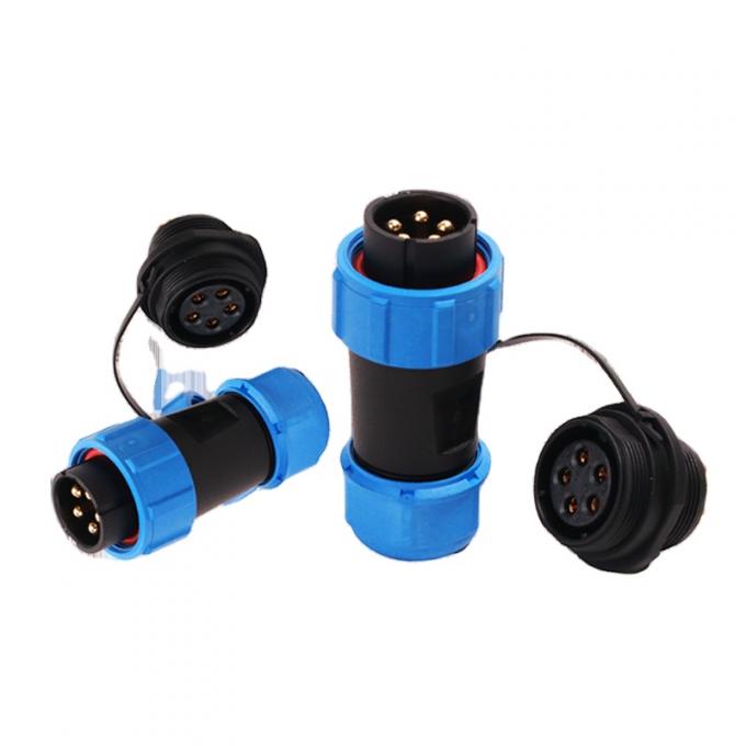 IP68 방수 원형 플라스틱 커넥터 인라인 케이블 플러그 황동 접점 1