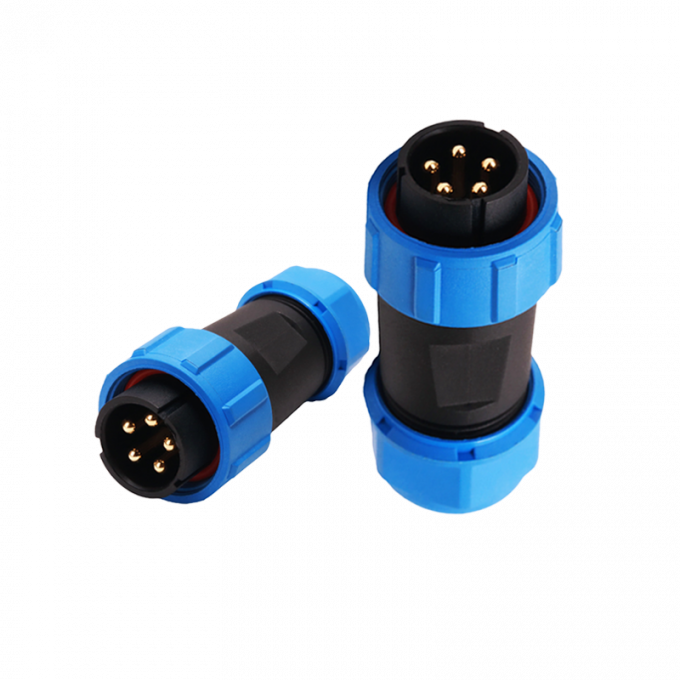 IP68 방수 원형 플라스틱 커넥터 인라인 케이블 플러그 황동 접점 2