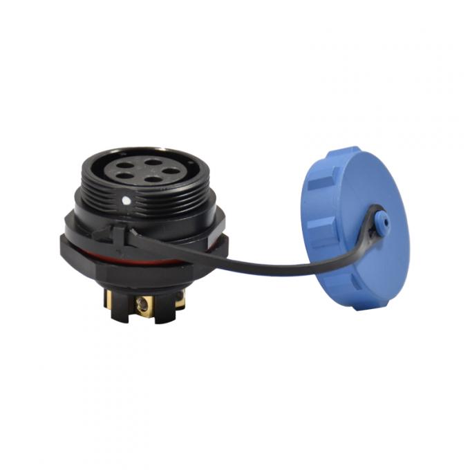 PPS 삽입 원형 플라스틱 연결관 5 Pin IP67 방수 주름 끝 2