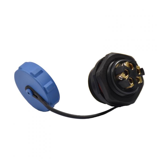 PPS 삽입 원형 플라스틱 연결관 5 Pin IP67 방수 주름 끝 1